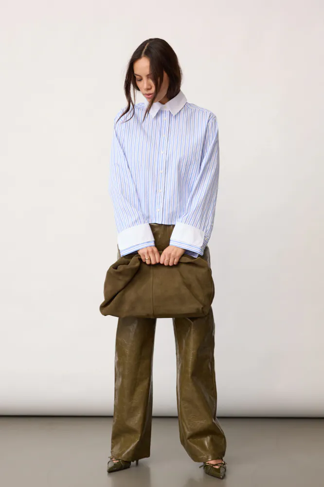 Vouge Cuff Shirt, Pale Blue