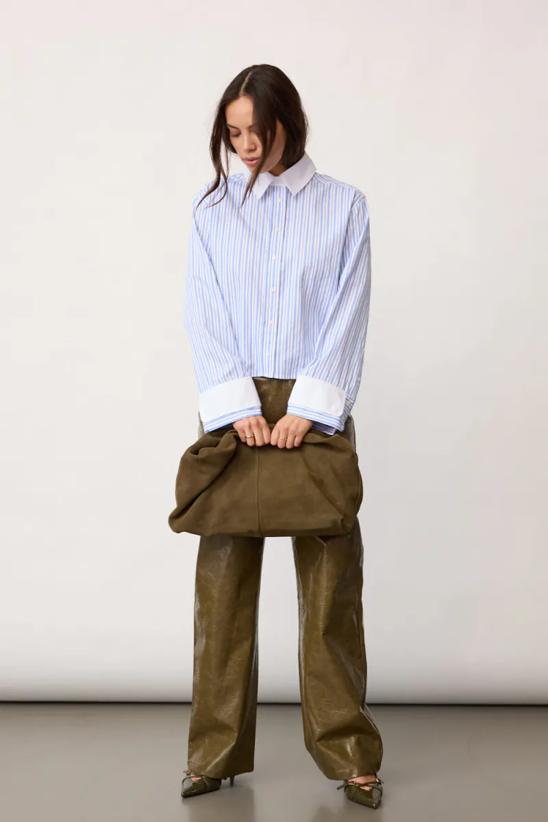 Vouge Cuff Shirt, Pale Blue