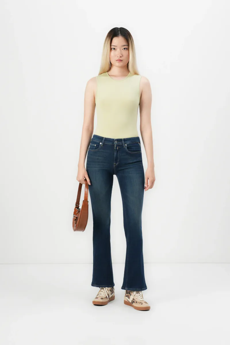 Joella Pants Flare Regular Waist Fit, Dark Blue