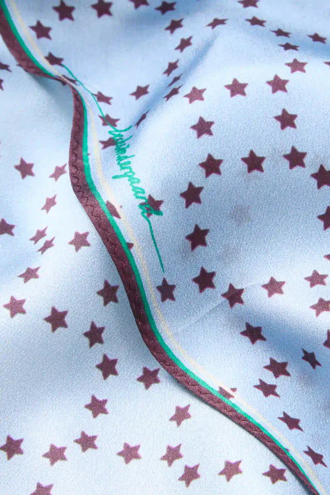 Starlia Grid Diamond Scarf, Skyway Blue