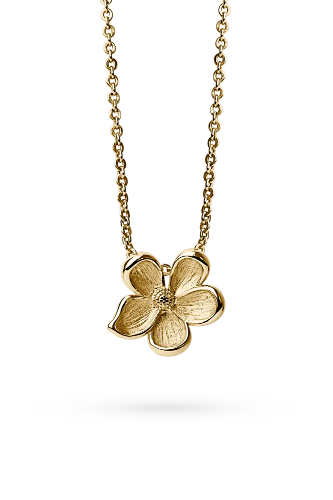 Midi Flower Necklace, Gold