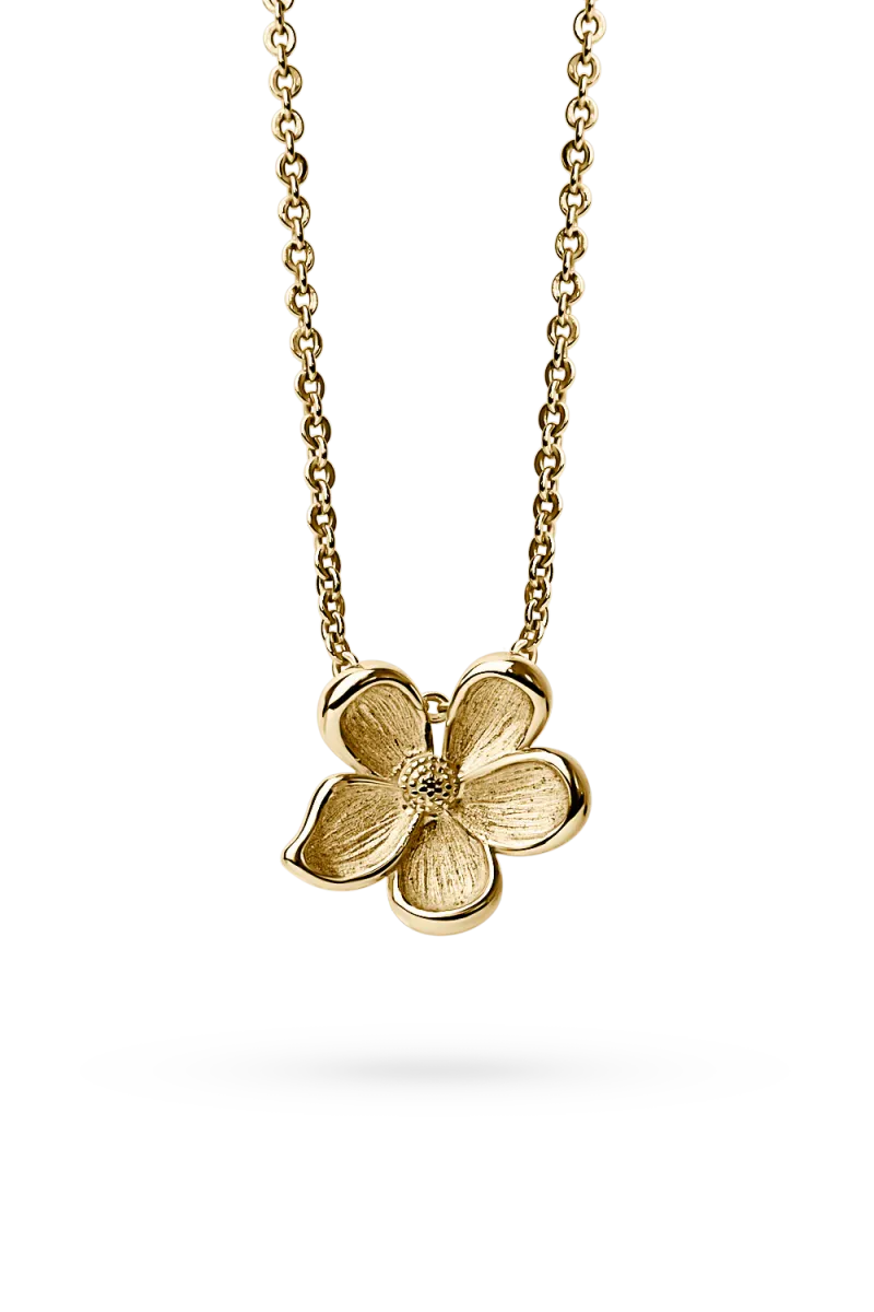 Midi Flower Necklace, Gold