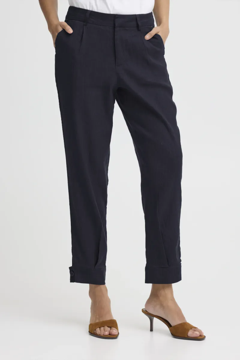 Luca HW Pant Ankle Length Tap, Dark Sapphire