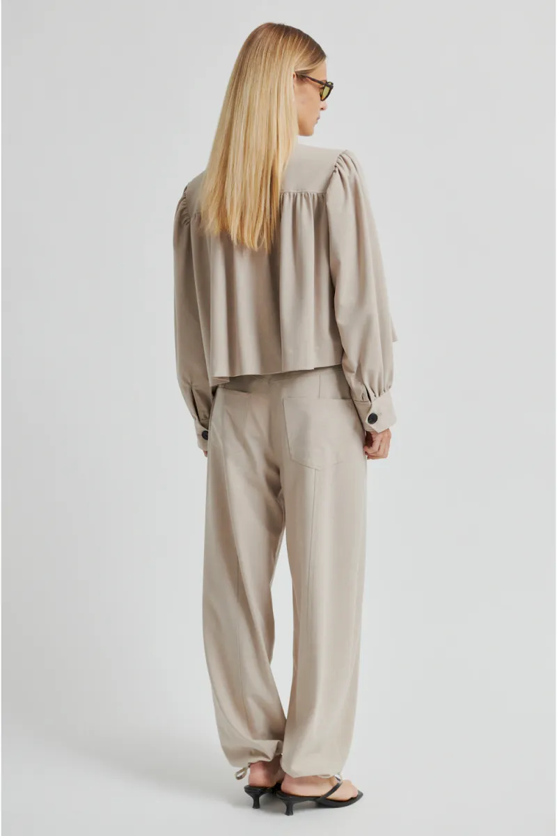 Zoie Cargo Trousers, Light Beige Melange
