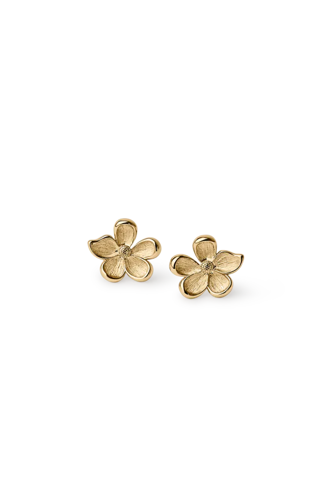 Midi Flower Earrings, Gold