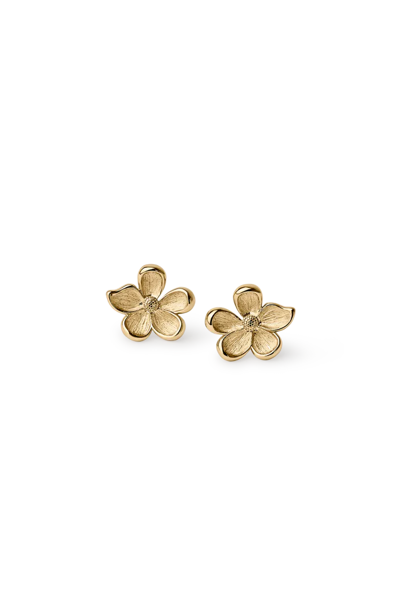 Midi Flower Earrings, Gold
