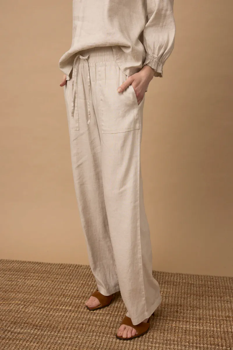 Luca Pant Full Length, Wide, Sandshell Melange