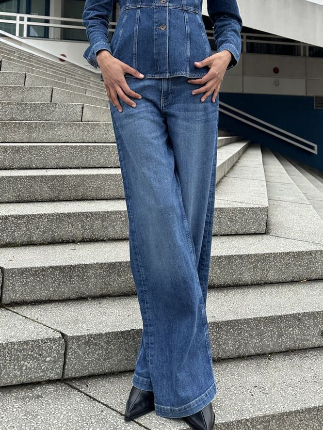 Dara Deco Jeans, Mid Blue
