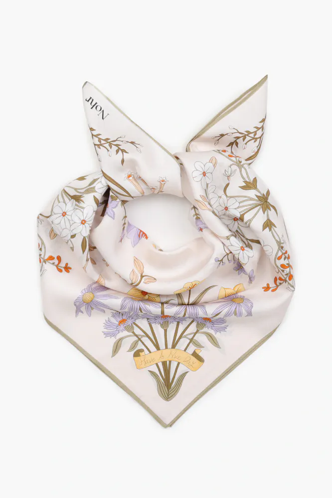 Lykke Silkeskjerf 65 x 65 cm, Offwhite