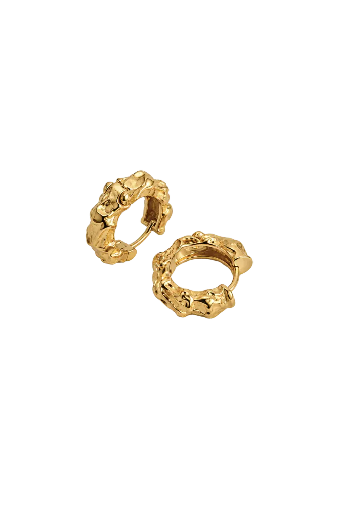 Hammered Hoops, Gold