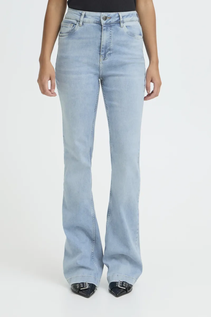 Becca UHW Bootcut Leg, Light Blue Denim