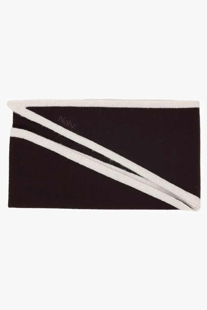 Lara Duo Wool Cashmere Triangle, Mørk brun