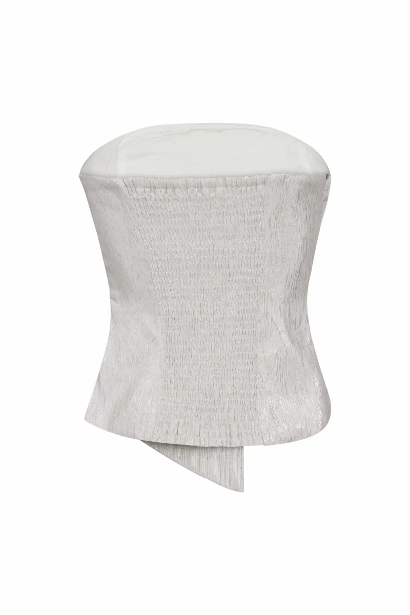 Bia Knot Tube Top, Silver