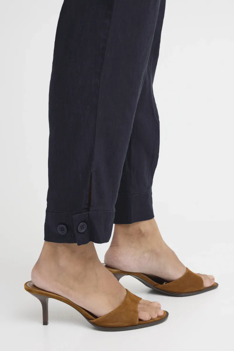 Luca HW Pant Ankle Length Tap, Dark Sapphire