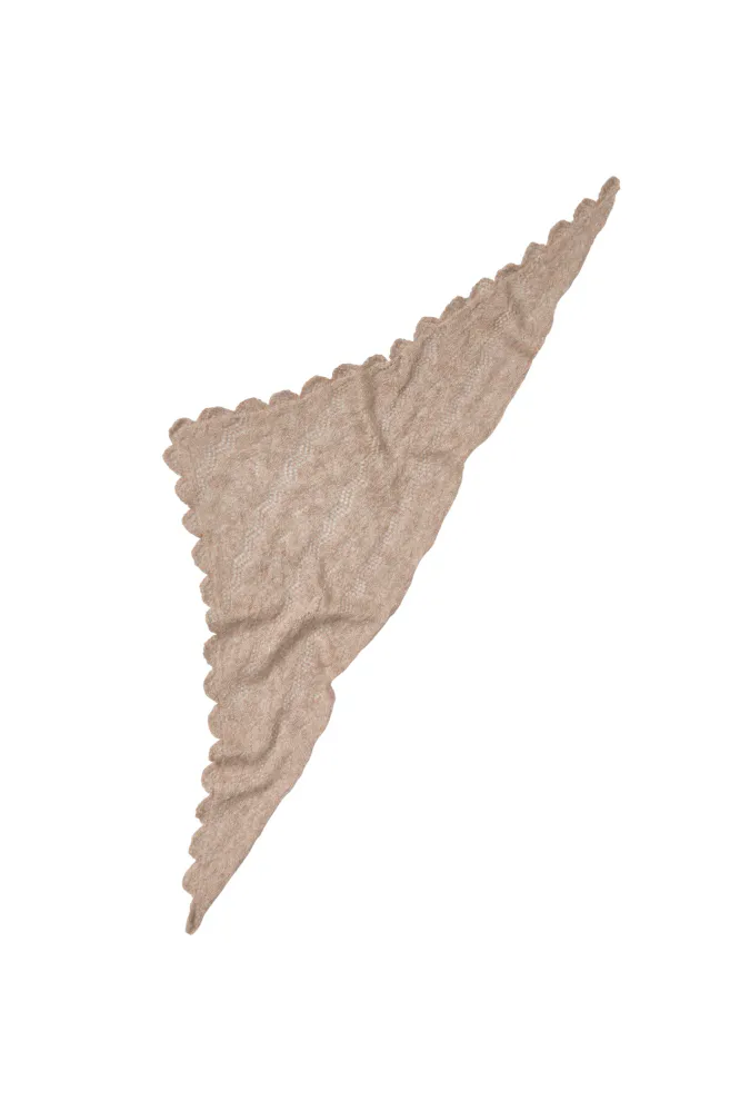 Opany Triangle Scarf, Melange Brown