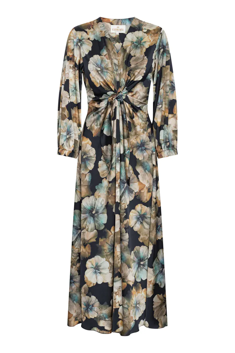 Faye Dress 3/4 sleeves, Maxi Floral