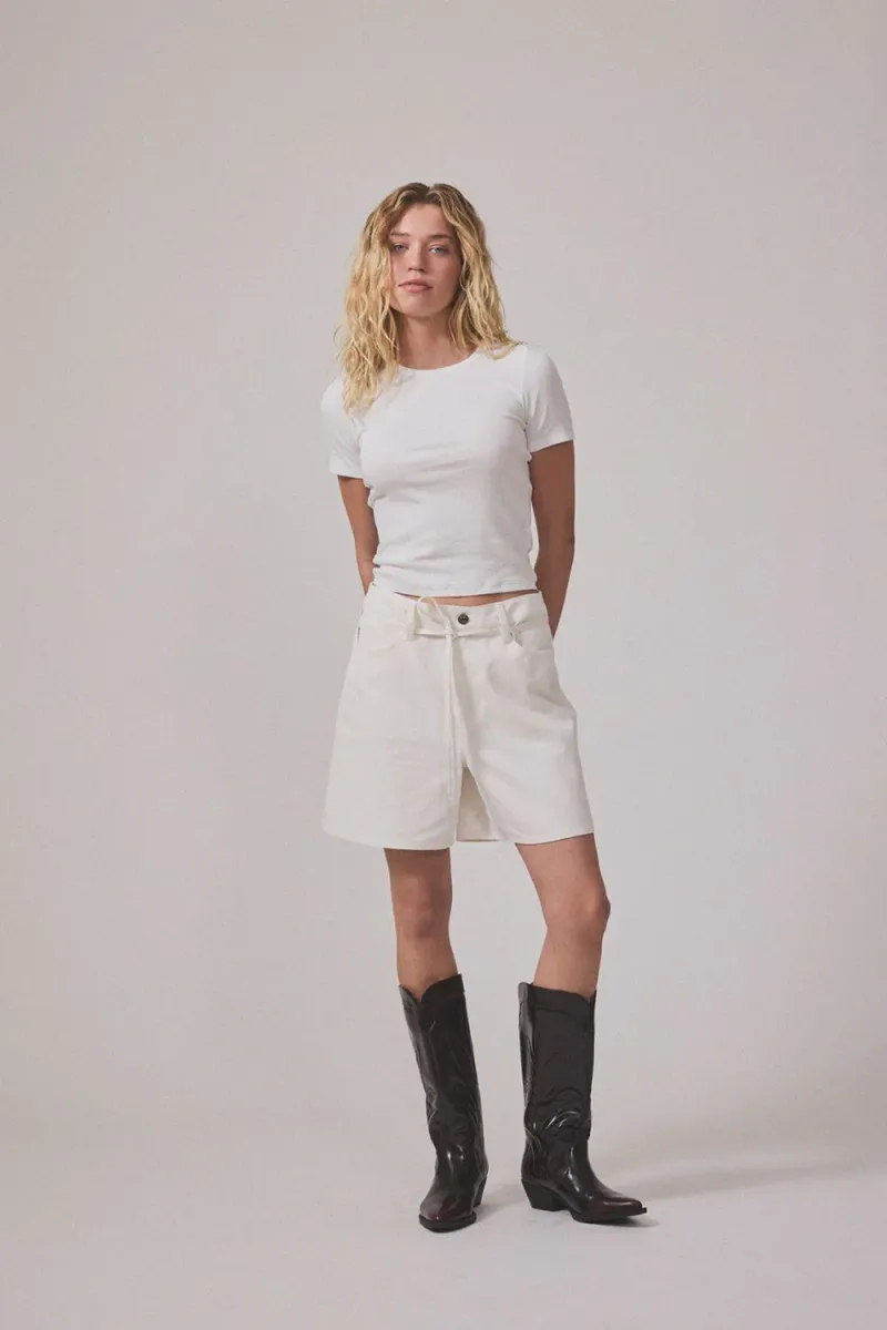 Naoma Solid Shorts, Soft White