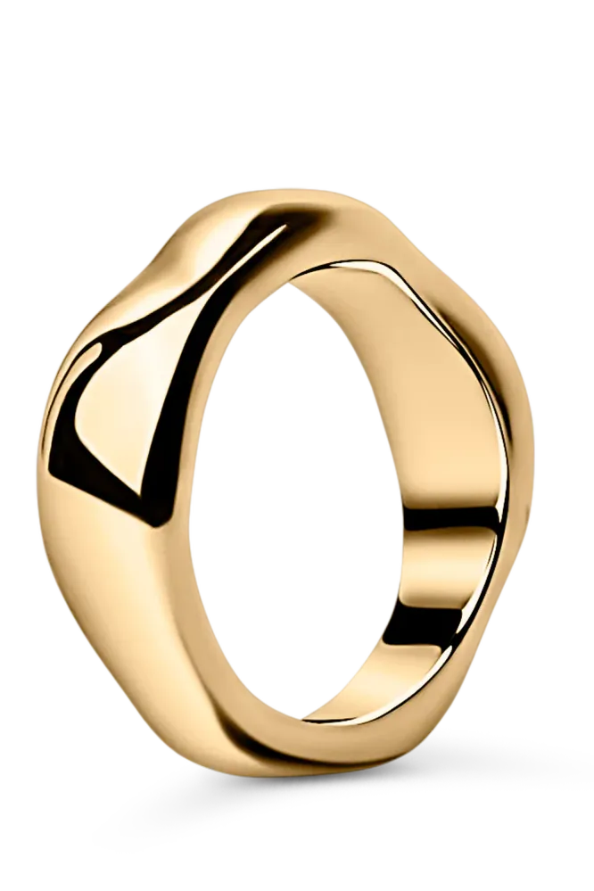 Wavy Bold Ring, Gold