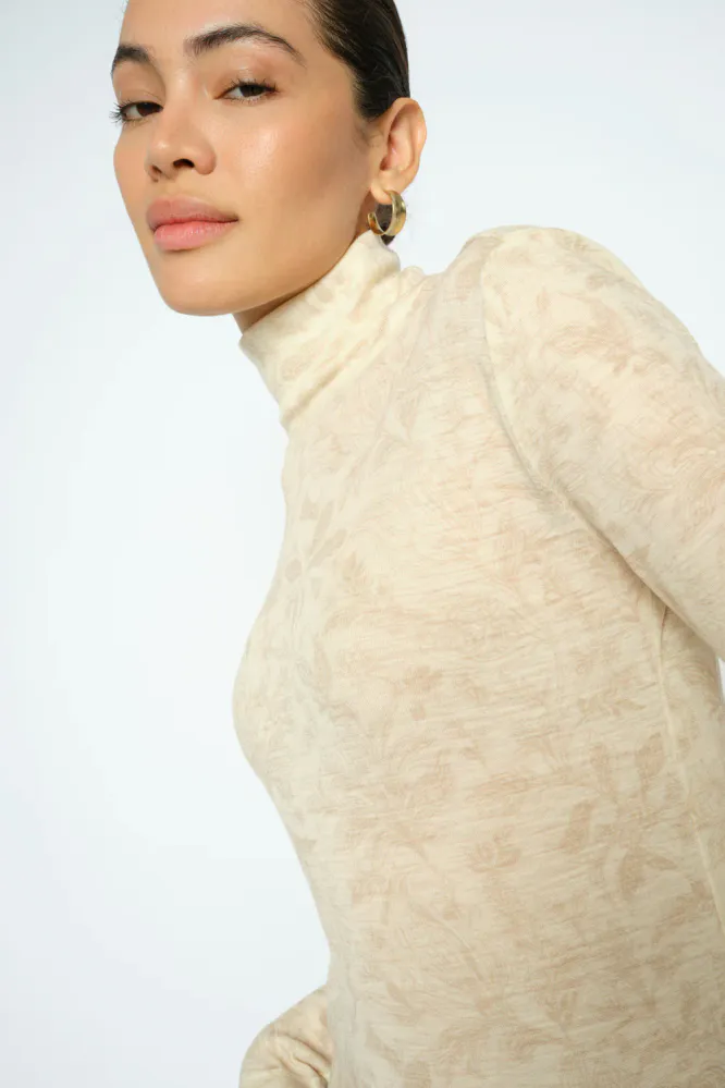 Xinna Fleur Turtleneck, Oxford Tan