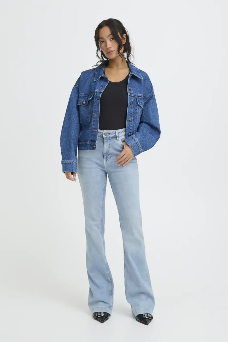 Becca UHW Bootcut Leg, Light Blue Denim