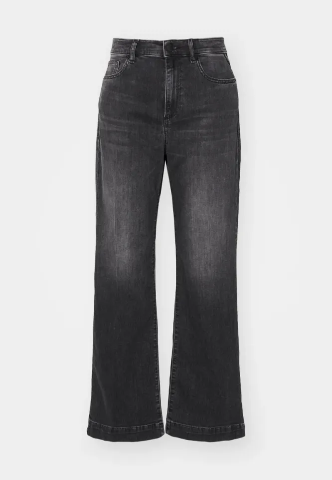 Melja, Low Waist Relaxed straight fit, Black Delave