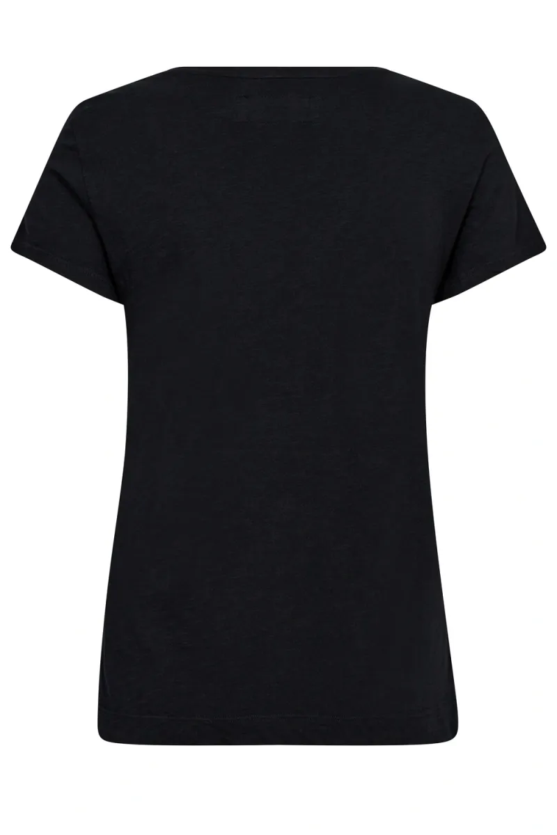 Arden Organic V-Neck Tee, Black