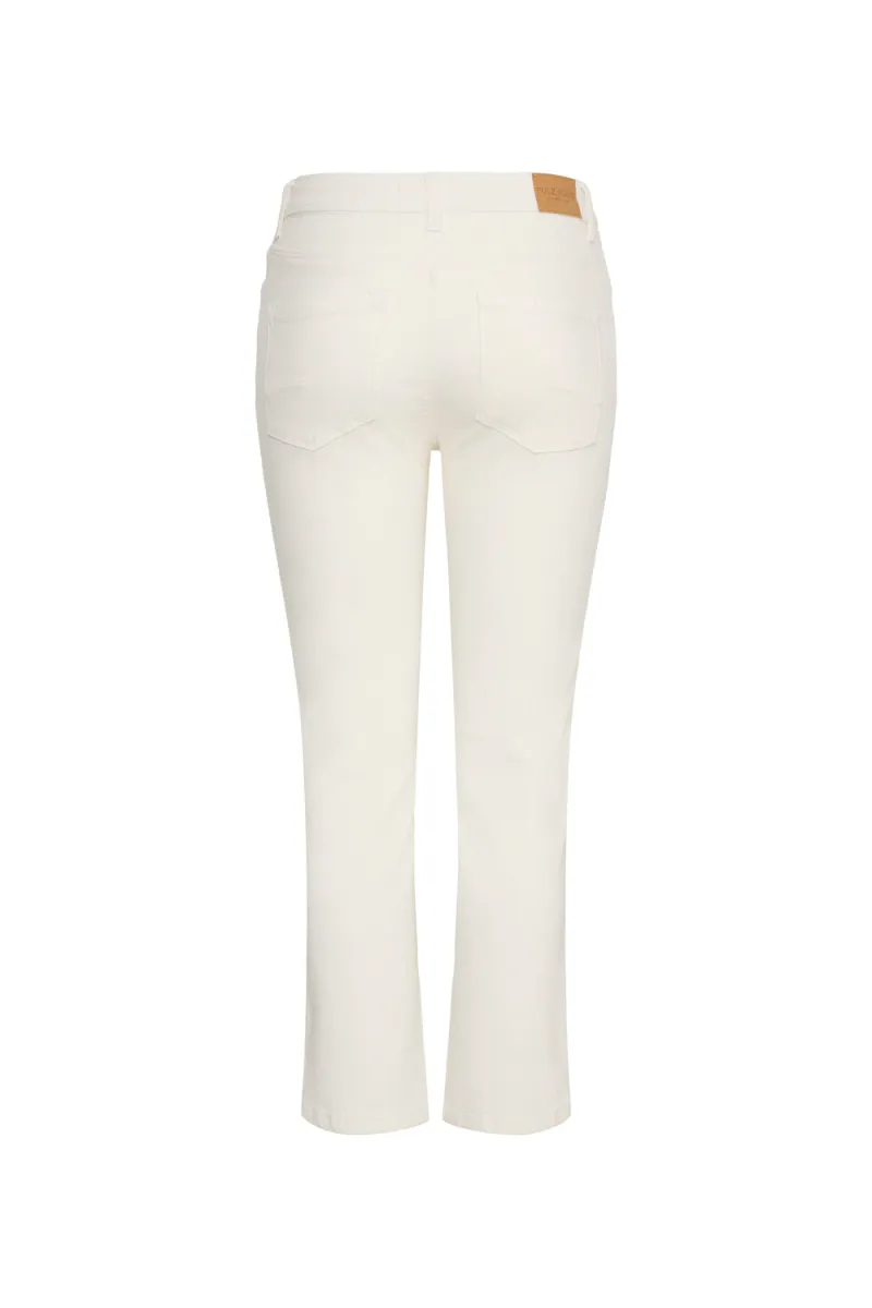 Kayla HW Med. Straight Leg, White Denim