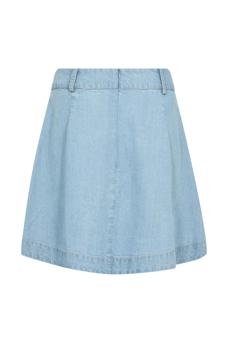 Tilly Pocket Pleat Mini Skirt, Fade Denim