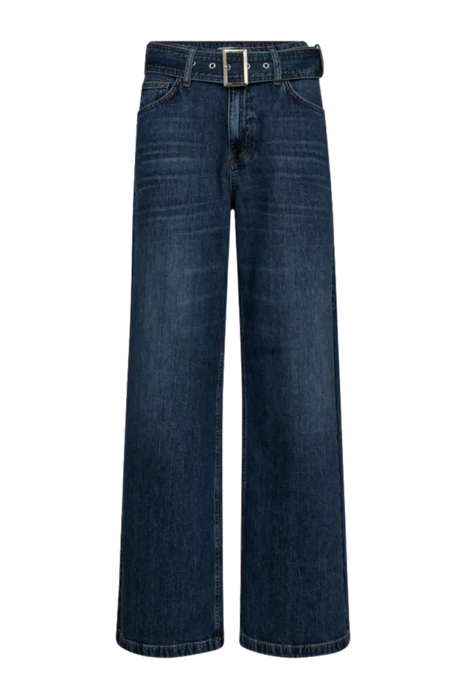 Rumi Belt Jeans, Dark Denim