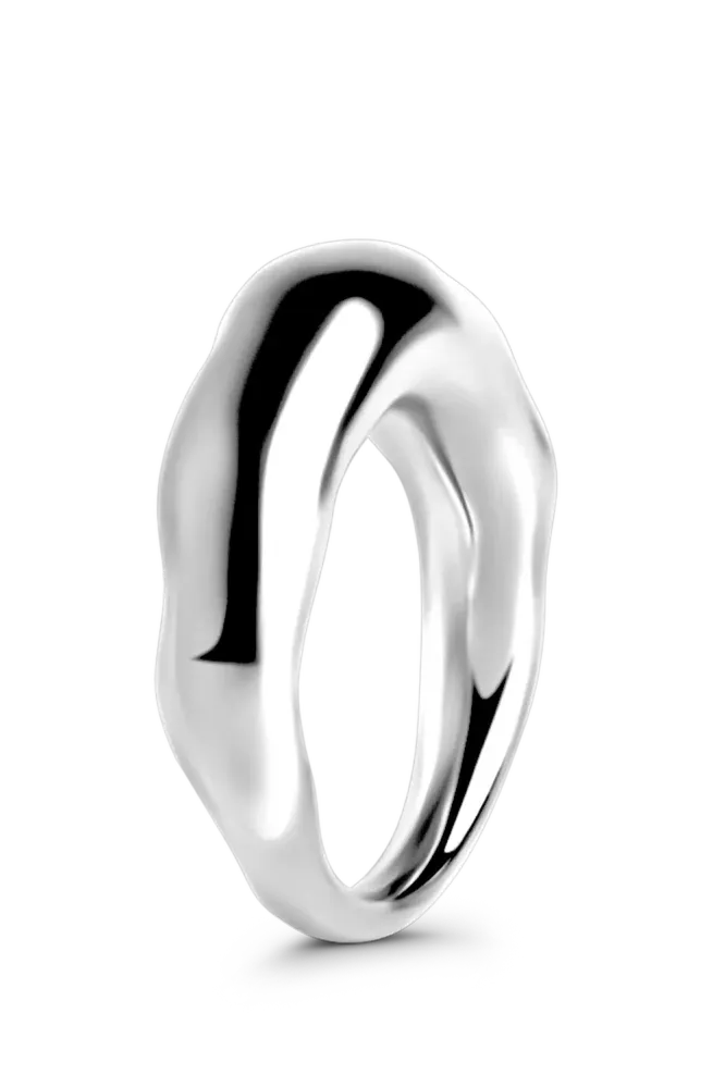 Arc Melt Ring, Silver