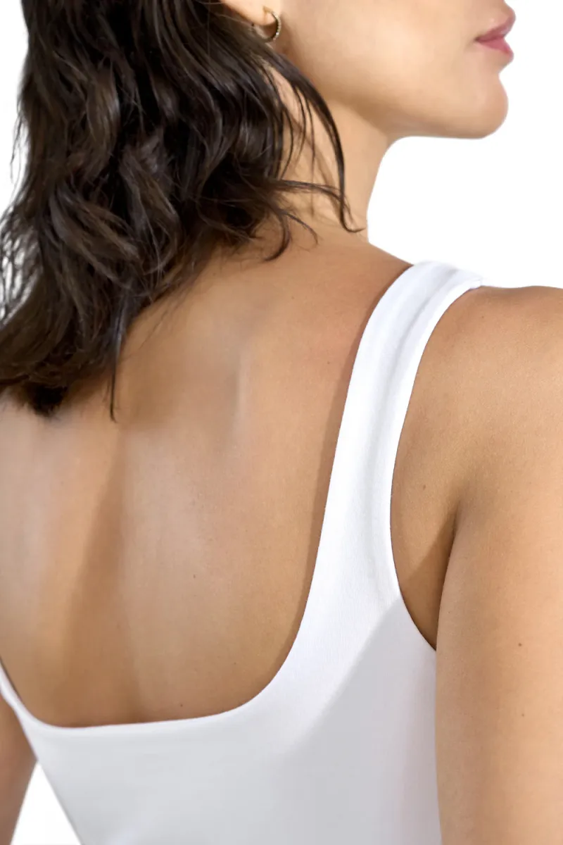 Tank Scoop Back, White