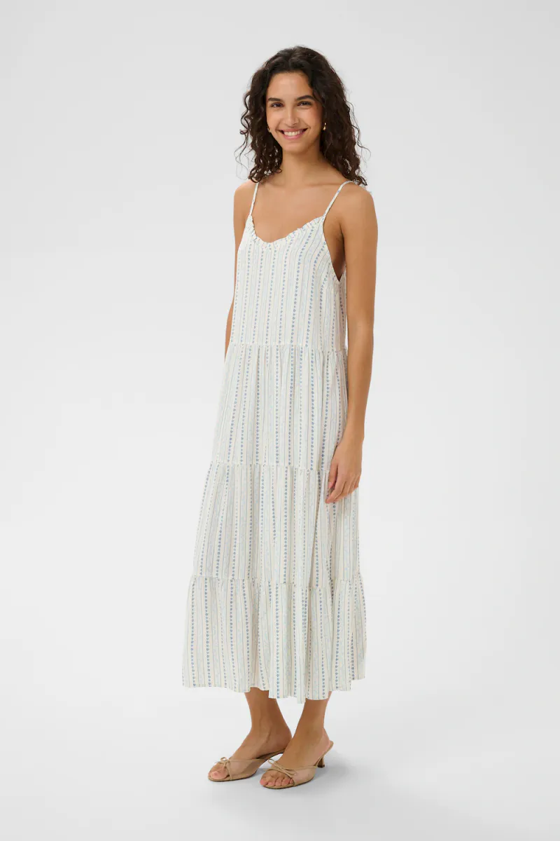 Eda Maxi Strap Dress, Ice Vallarta Flower Stripes