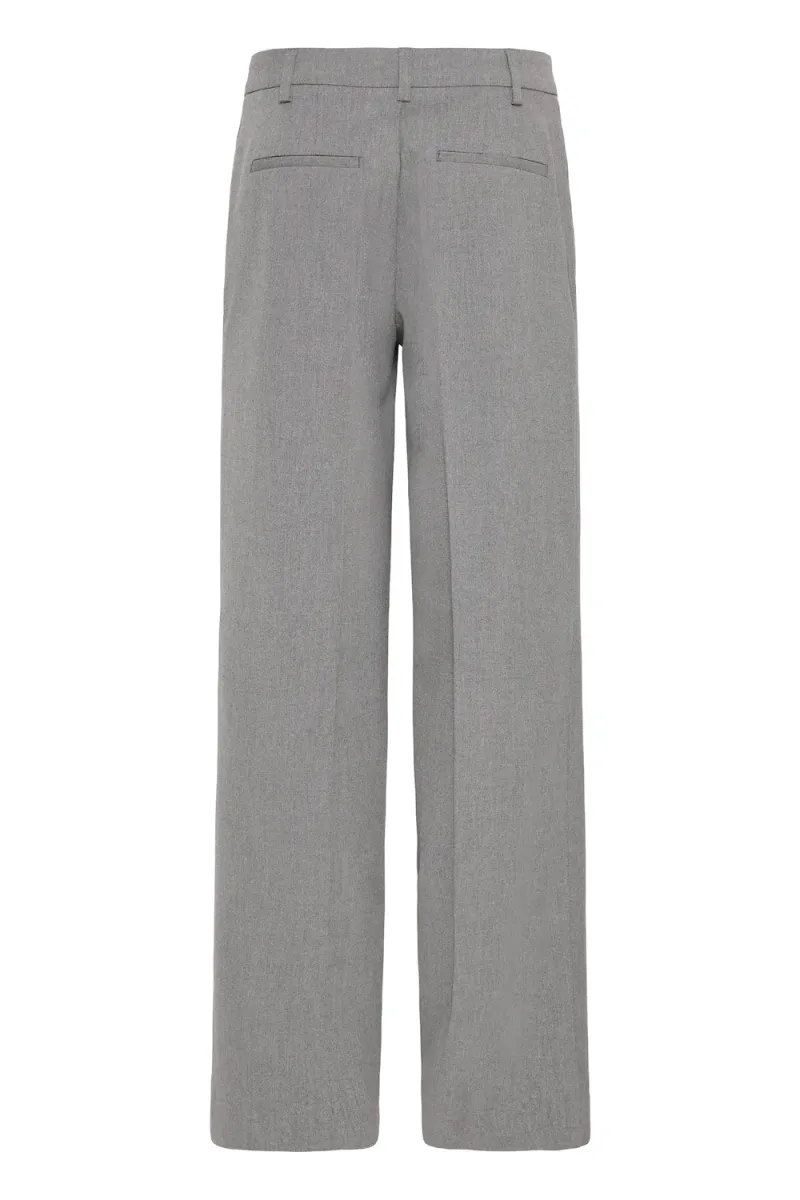 Bindy Melange HW Pant Wide Leg, Medium Grey Melange