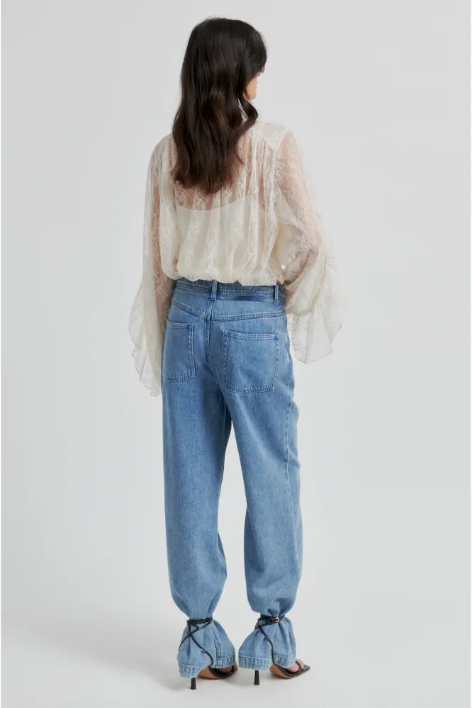 Sybell Lace Blouse, Soft Beige