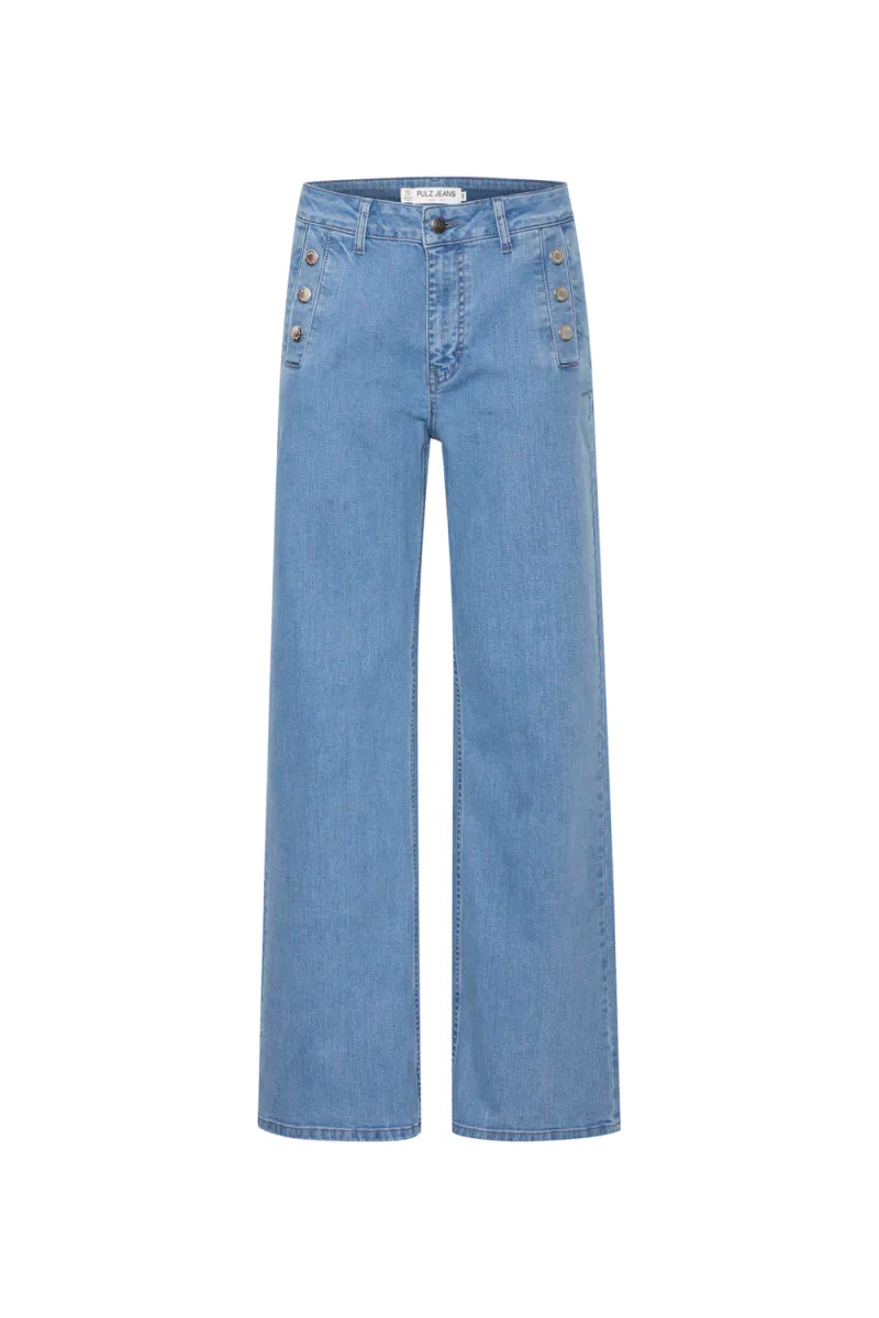 Maeve UHW Jeans Wide Leg, Light Blue Denim