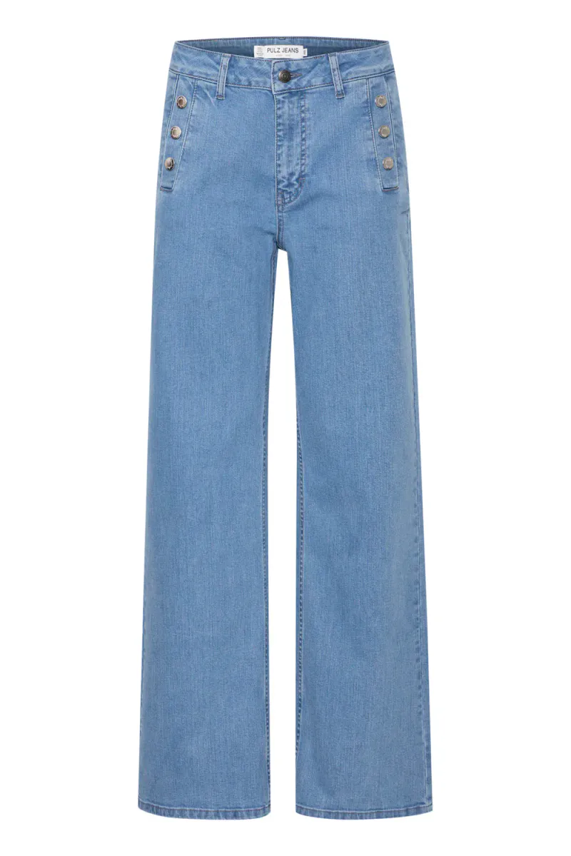 Maeve UHW Jeans Wide Leg, Light Blue Denim