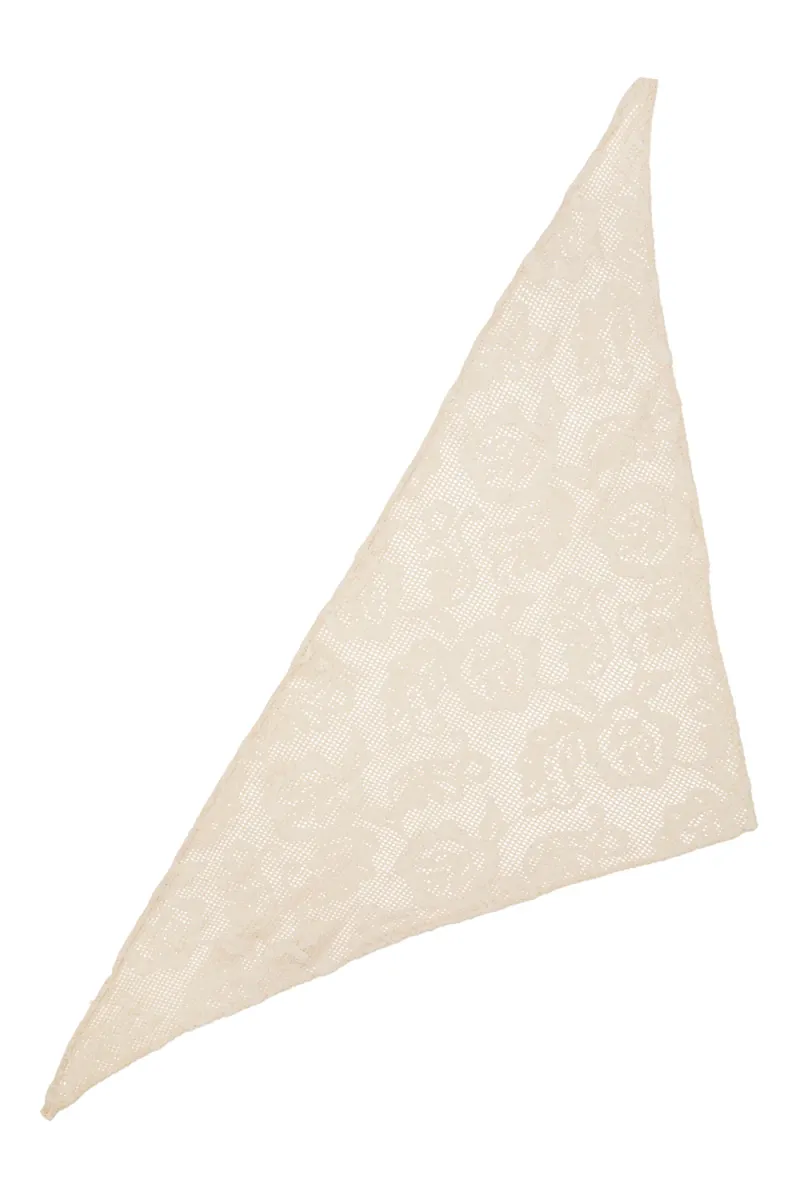Croflora Triangle Scarf, Birch White