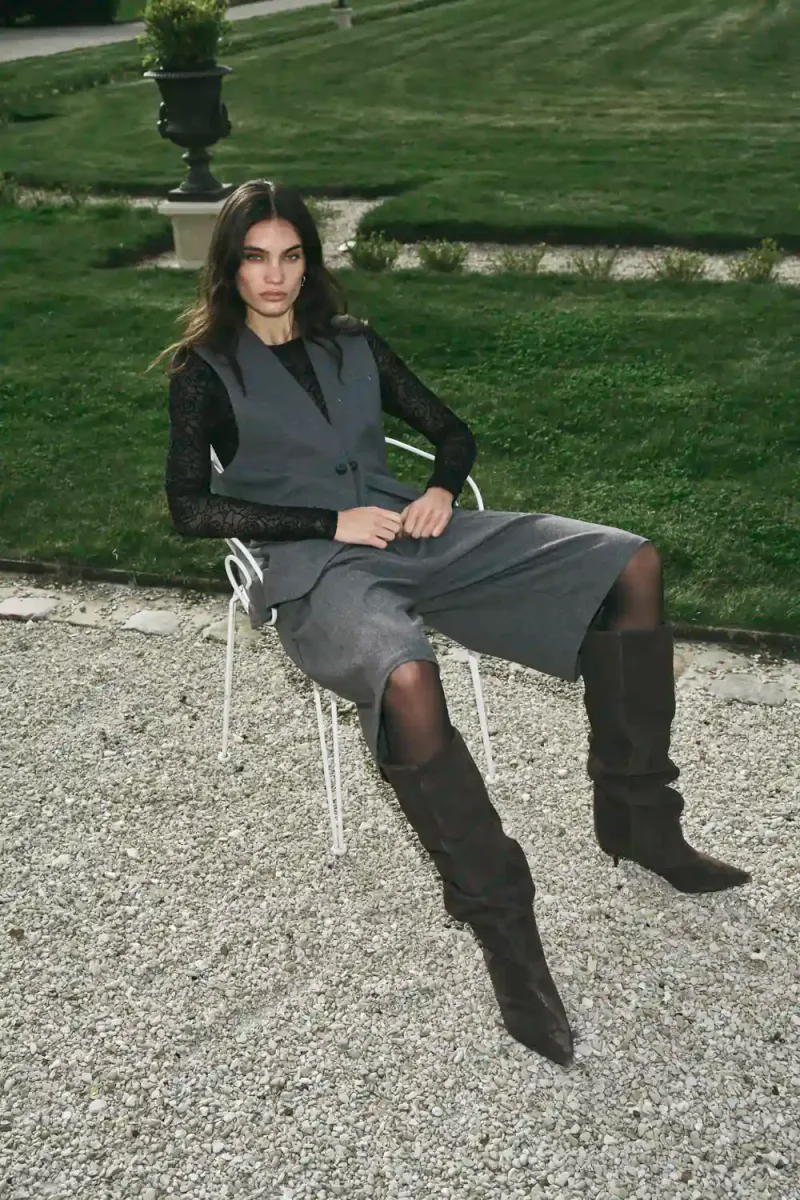 Rose Mesh Blouse, Black