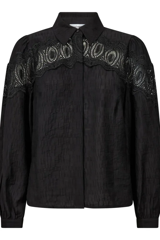 Corinne lace Shirt, Black