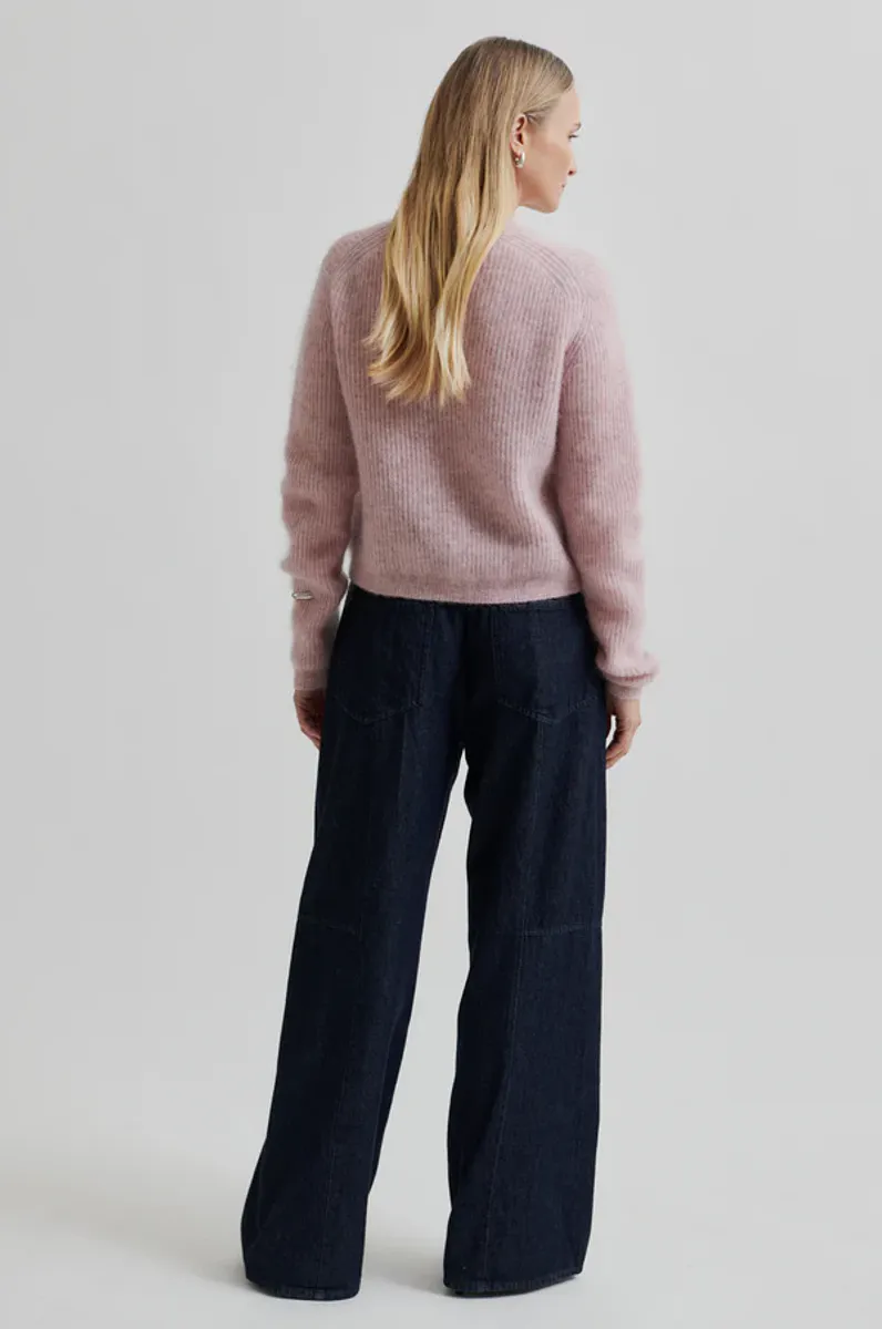 Andrea Knit Rib LS Cardigan, Sepia Rose