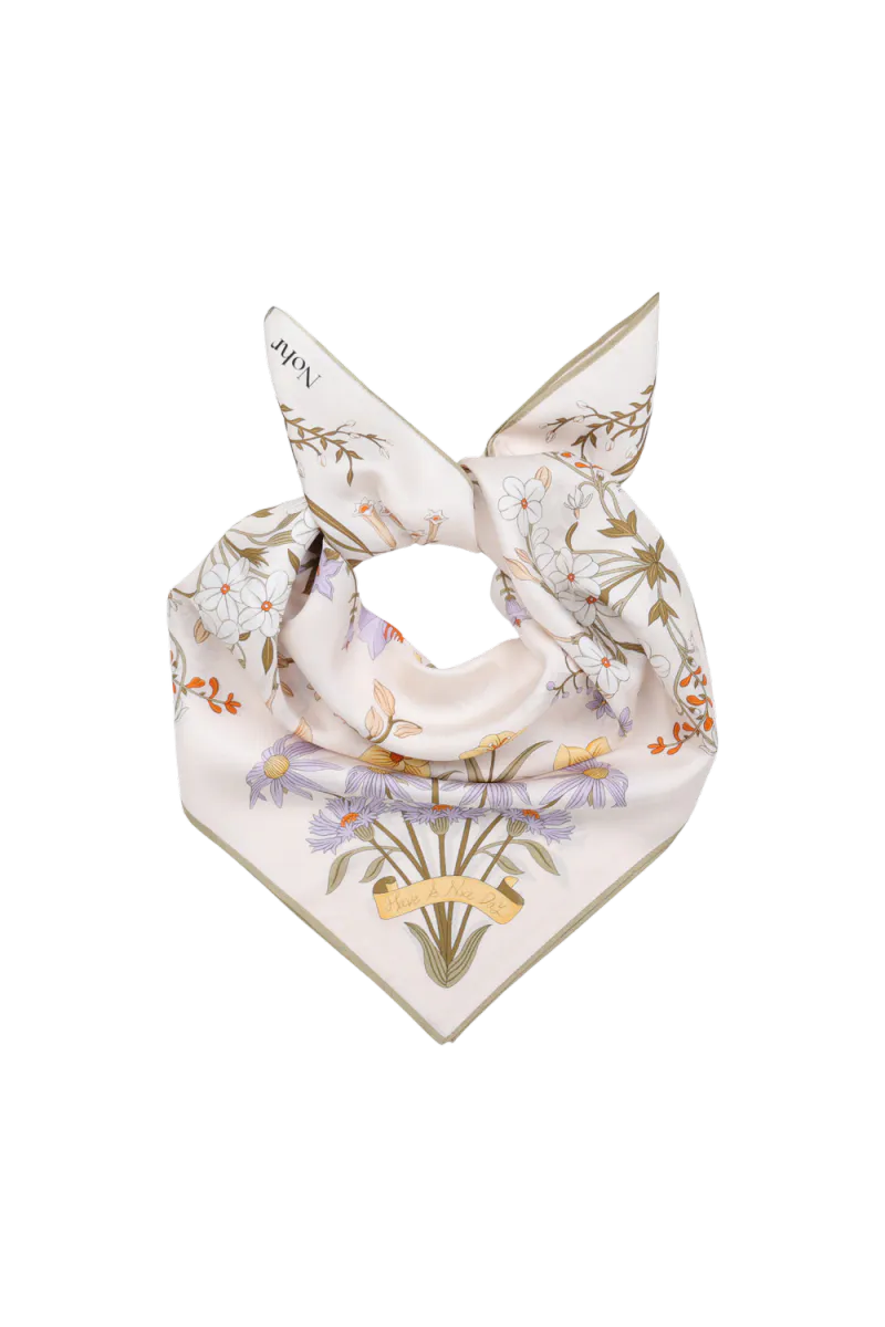 Lykke Silkeskjerf 65 x 65 cm, Offwhite