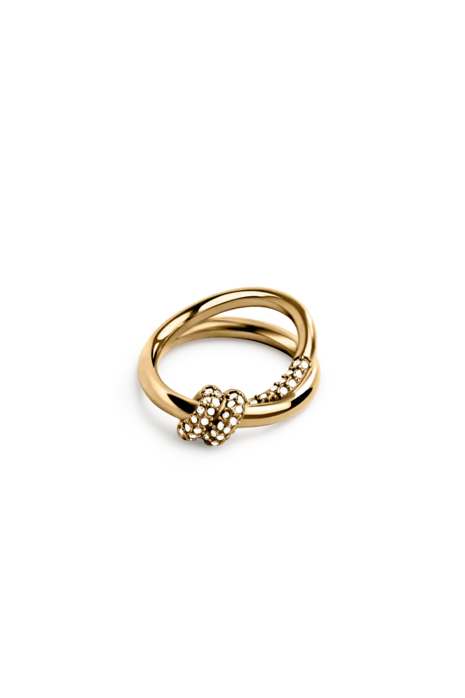 Pavé Knot Ring, Gold