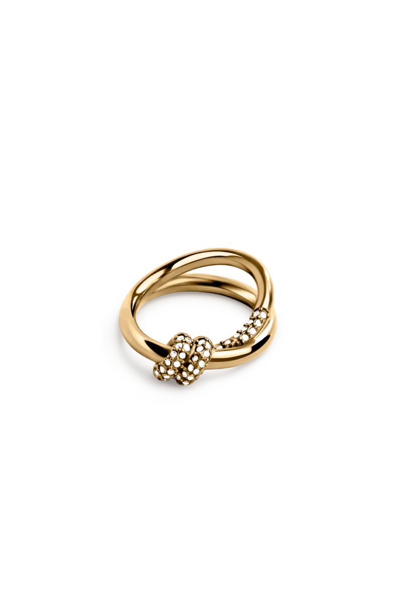 Pavé Knot Ring, Gold