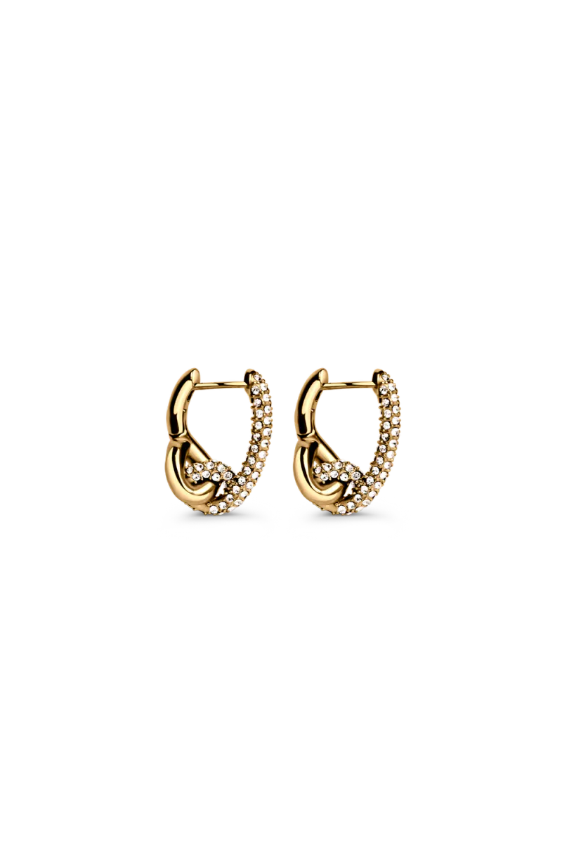 Pavé Knot Earrings, Gold