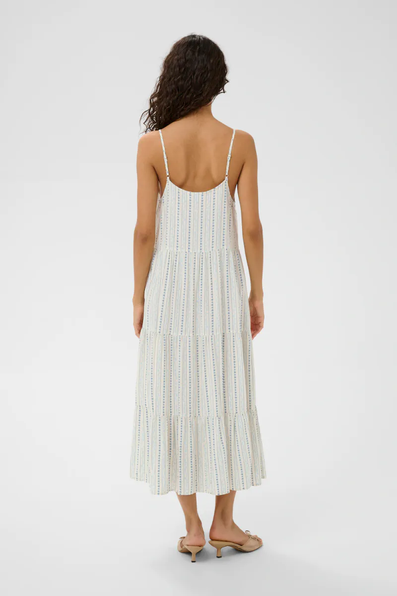 Eda Maxi Strap Dress, Ice Vallarta Flower Stripes