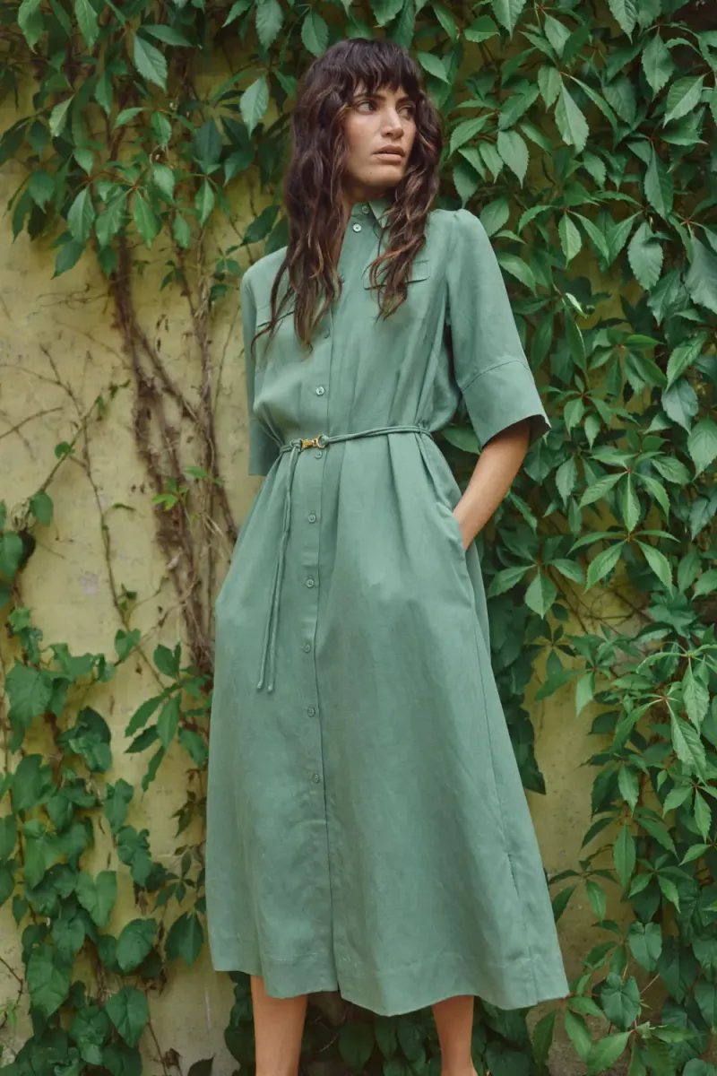 Rayas Alexis Dress, Turf Green