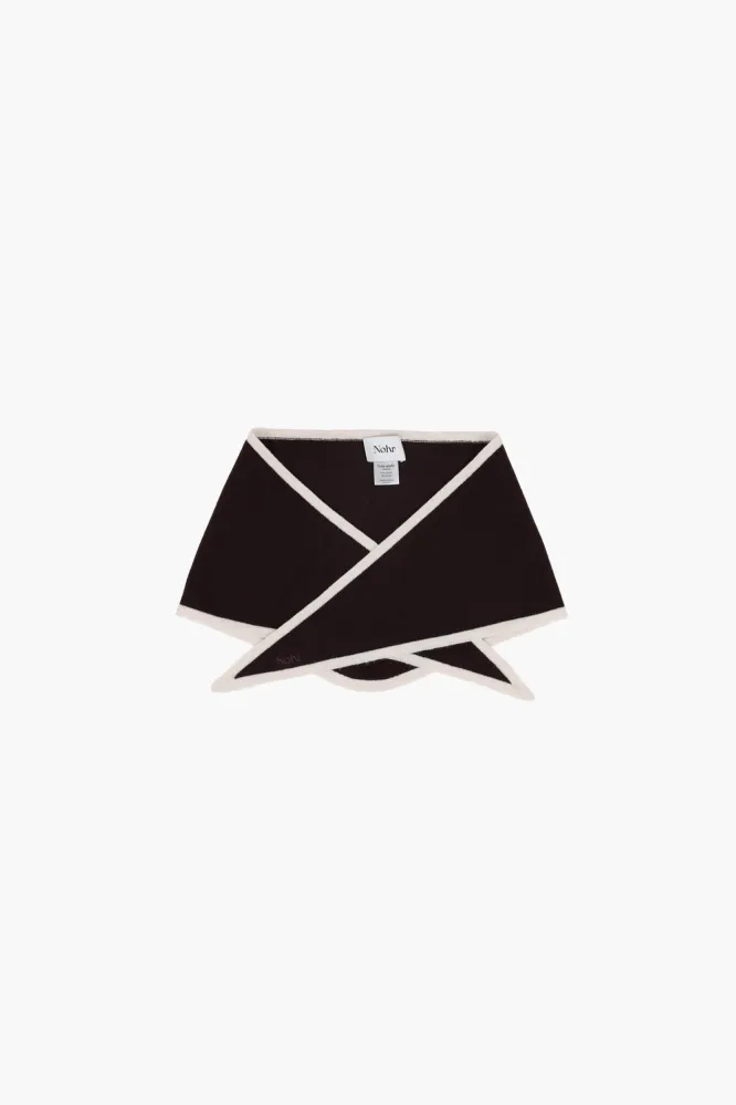 Lara Duo Wool Cashmere Triangle, Mørk brun