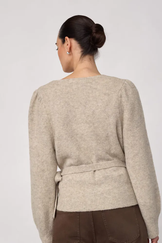 Roger Wrap Cardigan, Creme