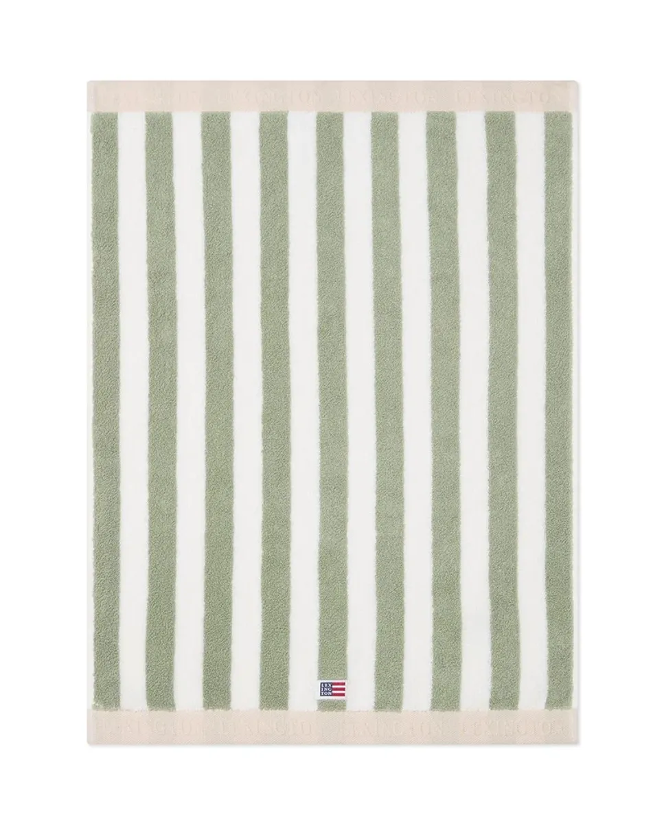 Block Striped Towel Sky, Green White